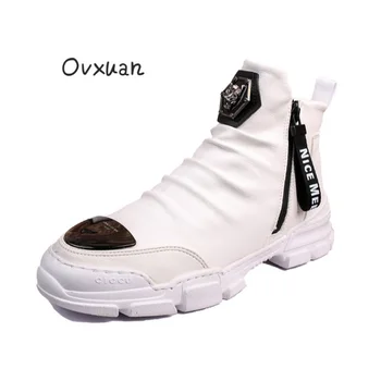 Metal Sheet Tiger Face Buckle Zip High Top Sneakers Luxury Dress Men Boots Casual Shoes Male Designer Combat Motorcycle Botas 
Metal Sheet Tiger Face Buckle Zip High Top Sneakers Luxury Dress Men Boots Casual Shoes Male Designer Combat Motorcycle Botas