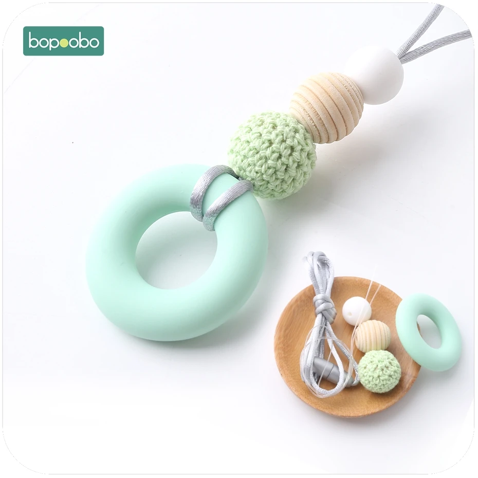 Bopoobo 1Set Silicone Beads Teether DIY Set Silicone Ring Mommy Hands-on Baby Birthday Gift BPA Free DIY Necklace Baby Teether
Bopoobo 1Set Silicone Beads Teether DIY Set Silicone Ring Mommy Hands-on Baby Birthday Gift BPA Free DIY Necklace Baby Teether