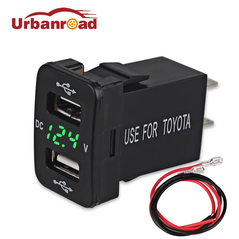 Automóvil SUV de doble puerto USB Cargador 4.2A 5V LED Voltímetro Digital Kit de ubicación de estacionamiento