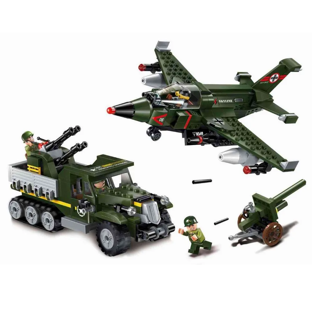 Enlighten Building Block Military Battle Land Force Air Ground Battle 4 Figures 438pcs Educational Bricks Toy Boy
Enlighten Building Block Military Battle Land Force Air Ground Battle 4 Figures 438pcs Educational Bricks Toy Boy