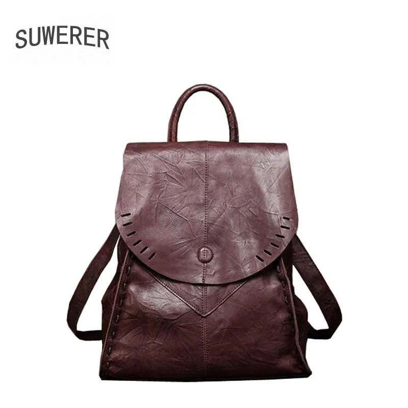 SUWERER 2019 New Women Genuine leather bag famou brand real leather women backpack Wild fashion big capacity female backpack
SUWERER 2019 New Women Genuine leather bag famou brand real leather women backpack Wild fashion big capacity female backpack
