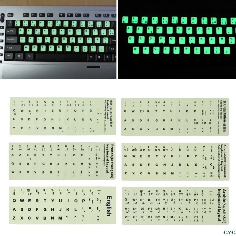 Fluorescent Keyboard Stickers Different Optional Language Luminous Waterproof Keyboard Protective Film
Fluorescent Keyboard Stickers Different Optional Language Luminous Waterproof Keyboard Protective Film