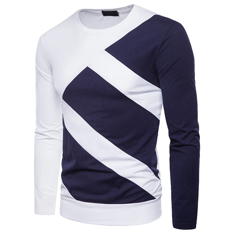 Men's Foreign Trade Autumn And Winter Models Body Double Color Oblique Insert Stitching Round Neck Men's Long-Sleeved T-shirt
Men's Foreign Trade Autumn And Winter Models Body Double Color Oblique Insert Stitching Round Neck Men's Long-Sleeved T-shirt