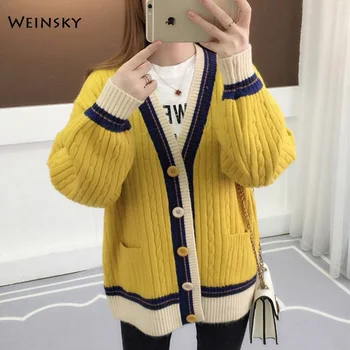 Women Knitted Sweater And Cardigans Full Sleeve Korean Casual Style Lady Coat Autumn And Winter 2019 New Sweater
Women Knitted Sweater And Cardigans Full Sleeve Korean Casual Style Lady Coat Autumn And Winter 2019 New Sweater
