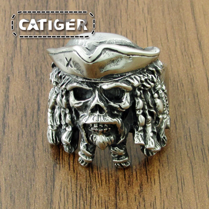Punk Men's Caribbean Captain Pirate Skull Rings 316L Stainless Steel Skeleton Ring Jewelry
Punk Men's Caribbean Captain Pirate Skull Rings 316L Stainless Steel Skeleton Ring Jewelry