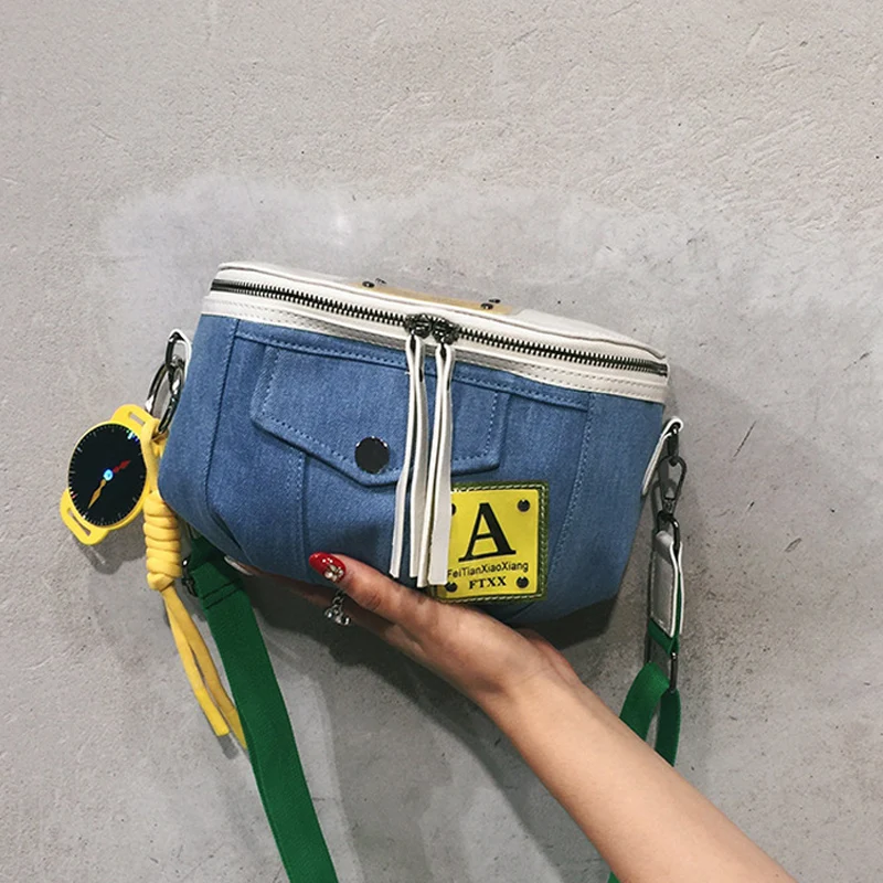 Fashion Saddle Bag For Women 2019 Lady Denim Shoulder Bags Cartoon Girls Crossbody Bag Tassel Watch Decoration Chest Bags Female
Fashion Saddle Bag For Women 2019 Lady Denim Shoulder Bags Cartoon Girls Crossbody Bag Tassel Watch Decoration Chest Bags Female