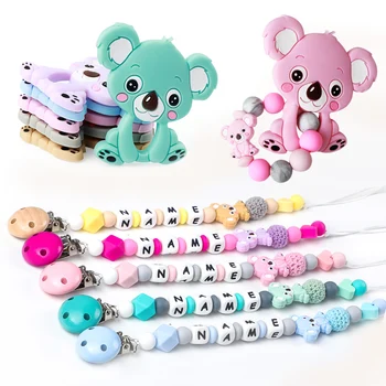 Baby Teether Bracelet Food Grade Silicone Chews Nurse Gift Toys Koala Teething Necklace pacifier clip with name DIY BABY custom
Baby Teether Bracelet Food Grade Silicone Chews Nurse Gift Toys Koala Teething Necklace pacifier clip with name DIY BABY custom