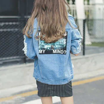 Vintage Fashion Wash Water Distrressed Denim Jacket Embroidery Letter Loose Back Applique BF Denim Coat Hole Outerwear Female
Vintage Fashion Wash Water Distrressed Denim Jacket Embroidery Letter Loose Back Applique BF Denim Coat Hole Outerwear Female