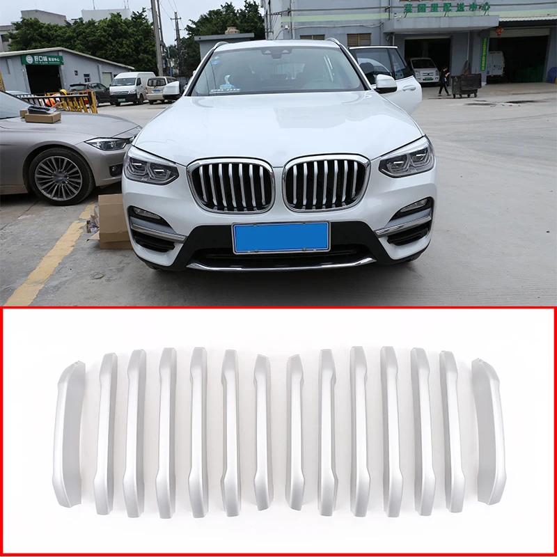 For BMW X3 G01 X4 G02 2018 2019 2020 Car Accessories 14 Pcs Matte Silver Car Front Grill Decoration Strips Trim
For BMW X3 G01 X4 G02 2018 2019 2020 Car Accessories 14 Pcs Matte Silver Car Front Grill Decoration Strips Trim