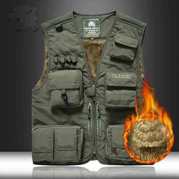 Fleece Multi Pocket Vest Men Winter Warm Thick Sleeveless Windbreaker Jacket Male Waistcoat With Pockets ArmyGreen waistcoat
Fleece Multi Pocket Vest Men Winter Warm Thick Sleeveless Windbreaker Jacket Male Waistcoat With Pockets ArmyGreen waistcoat