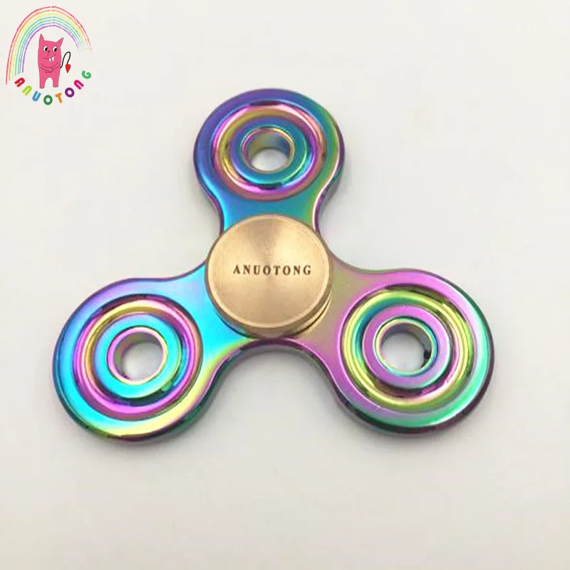 

ANUOTONG Tri-Spinner Fidget Spinner metal Colorful EDC Hand Spinner fidget Spinner For Autism and ADHD Anti Stress