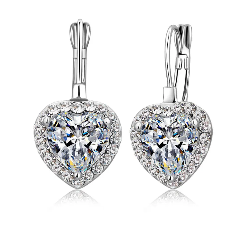 Wholesale Solid 925 Sterling Silver Heart Shape Design Super Shining Crystal Cubic Zircconia For Women Girls Earrings
Wholesale Solid 925 Sterling Silver Heart Shape Design Super Shining Crystal Cubic Zircconia For Women Girls Earrings