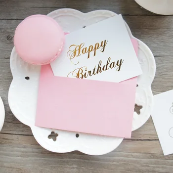 25pcs Mini Happy Birthday Card gold with pink envelope multi-use Scrapbooking message card party invitation DIY gift Decor
25pcs Mini Happy Birthday Card gold with pink envelope multi-use Scrapbooking message card party invitation DIY gift Decor