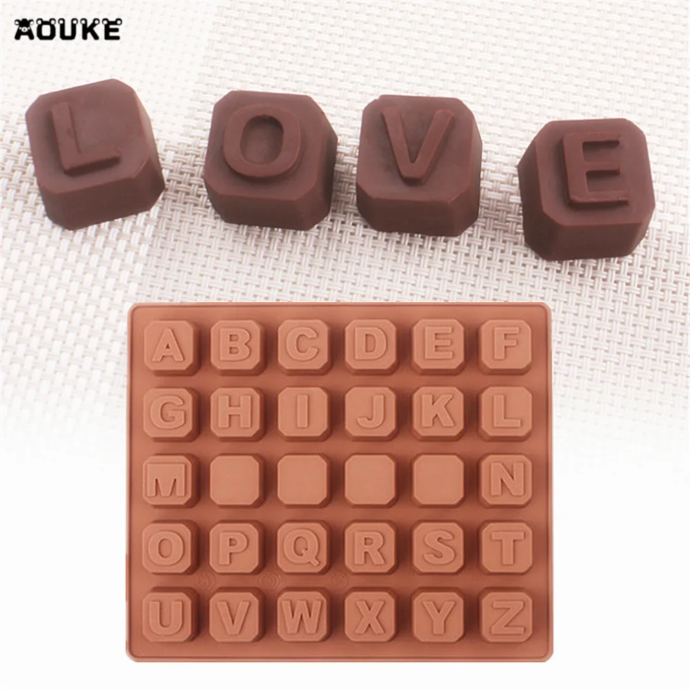 Big Alphabet Letters Silicone Soap Mould Ice Cube Cake Chocolate Candy DIY Mold