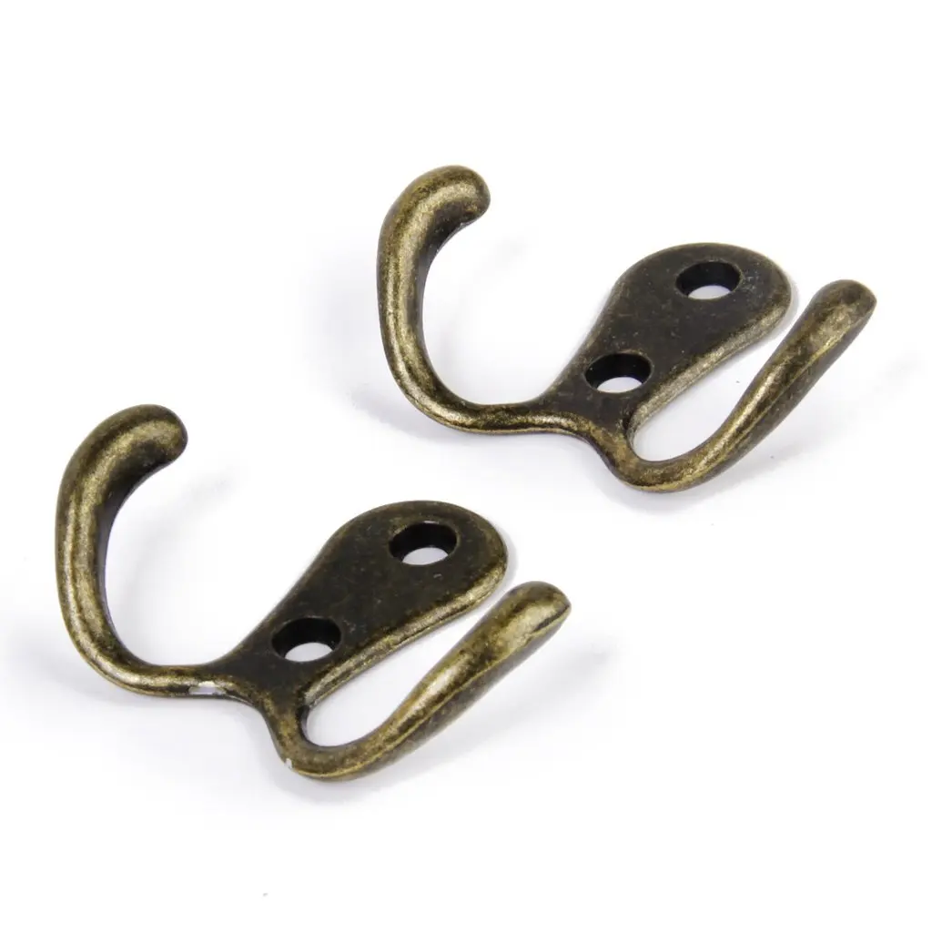 2 x Screw hook Retro metal double hook Metal wall mount hanger coat Antique bronze for hats
2 x Screw hook Retro metal double hook Metal wall mount hanger coat Antique bronze for hats