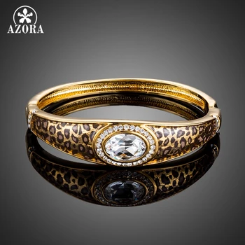 AZORA Leopard Animal Pattern Gold Color Stellux Austrian Crystal Bangle Bracelet TB0065
AZORA Leopard Animal Pattern Gold Color Stellux Austrian Crystal Bangle Bracelet TB0065