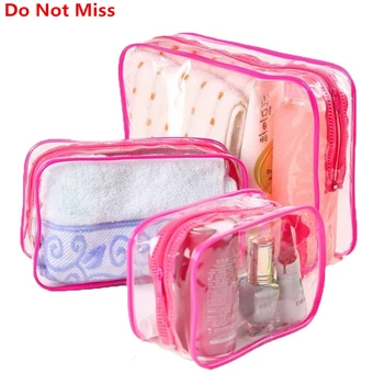 Do Not Miss 3Pcs/set Waterproof Transparent Women Makeup cosmetic Bag PVC travel organizer bag zipper Make up bag Wash bags
Do Not Miss 3Pcs/set Waterproof Transparent Women Makeup cosmetic Bag PVC travel organizer bag zipper Make up bag Wash bags