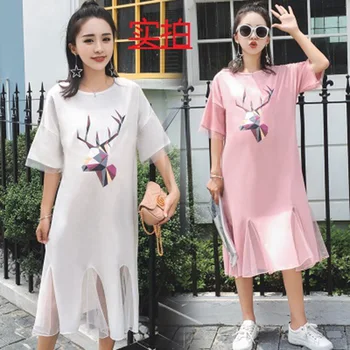 Summer new maternity dress cotton knit printed dress skirt Korean fashion wild short-sleeved lace stitching pregnancy skirt
Summer new maternity dress cotton knit printed dress skirt Korean fashion wild short-sleeved lace stitching pregnancy skirt