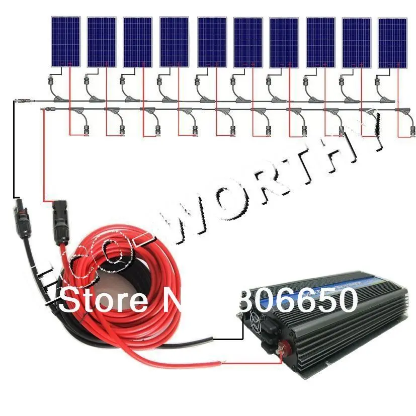 

USA style 1000W COMPLETE KIT: 10*100W WATT PV poly Solar cell Panel 12V on grid solar system#