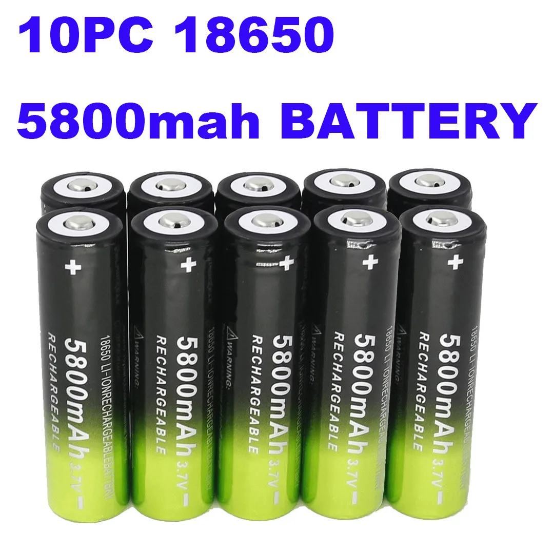 10Pack 18650 5800mAh Rechargeable lithium battery for Flashlight Torch And Toy Suitable for flashlight battery 701
10Pack 18650 5800mAh Rechargeable lithium battery for Flashlight Torch And Toy Suitable for flashlight battery 701