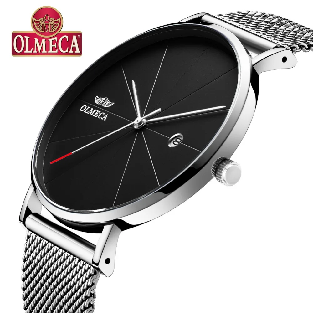 Фото Новый стиль OLMECA сплав часы Relogio Masculino Мода Бизнес Полный календарь наручные 3ATM