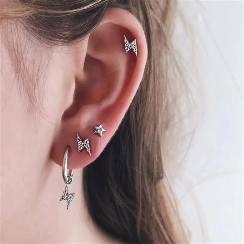 2019 Creative Tiny Lightning Earrings Fashion 925 Sterling Silver Jewelry Minimalist cute moon CZ Stud Earrings for Womens gifts
2019 Creative Tiny Lightning Earrings Fashion 925 Sterling Silver Jewelry Minimalist cute moon CZ Stud Earrings for Womens gifts