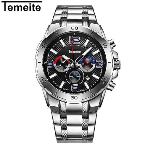 TEMEITE New Watches Men Quartz Sport Watch Luxury Brand Stainless Steel Waterproof Men's Wristwatch Chronograph Clock Relogio
TEMEITE New Watches Men Quartz Sport Watch Luxury Brand Stainless Steel Waterproof Men's Wristwatch Chronograph Clock Relogio
