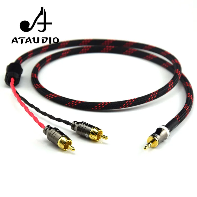Аудиокабель ATAUDIO Hifi Canare 3 5 мм на 2RCA усилитель для мобильного телефона высокое