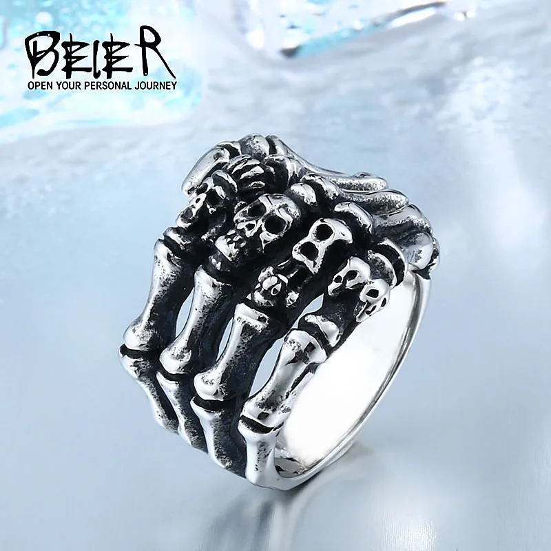 BEIER 2018 New Alibaba Wholesale Stainless Steel High Quality Skull Hand Ring For Man Punk Man's Cool Jewerly BR8-328
BEIER 2018 New Alibaba Wholesale Stainless Steel High Quality Skull Hand Ring For Man Punk Man's Cool Jewerly BR8-328