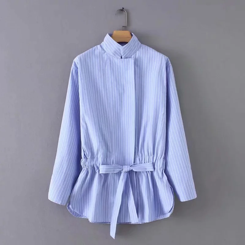 drawstring bow belt women striped blouses office lady long sleeve shirts fashion casual loose tops chemise blusas S3721
drawstring bow belt women striped blouses office lady long sleeve shirts fashion casual loose tops chemise blusas S3721