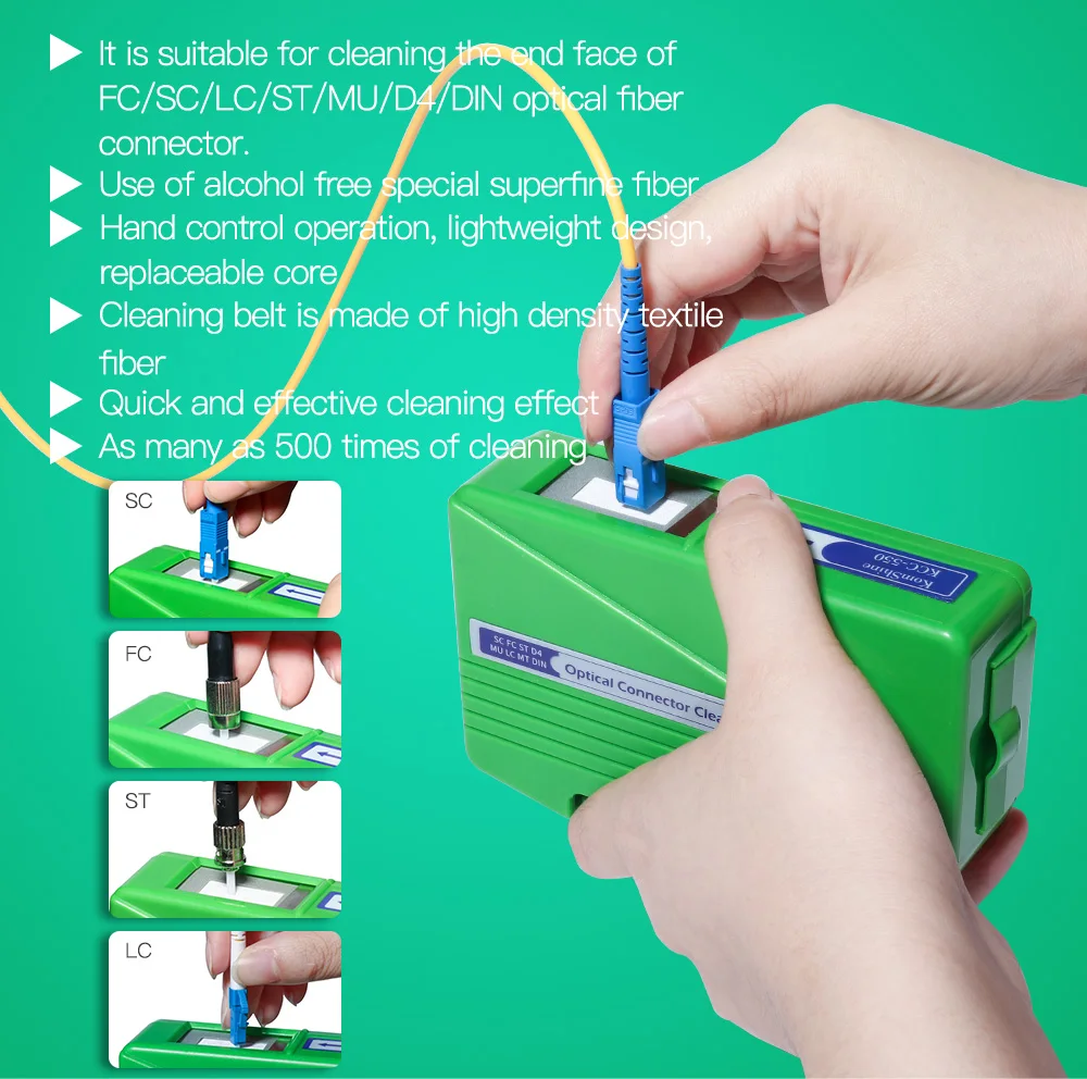FirstFiber KCC-550 Fiber Optical Connector Cassette 500+ cleanings for FTTH FTTX. Quick and effective cleaning effect
FirstFiber KCC-550 Fiber Optical Connector Cassette 500+ cleanings for FTTH FTTX. Quick and effective cleaning effect