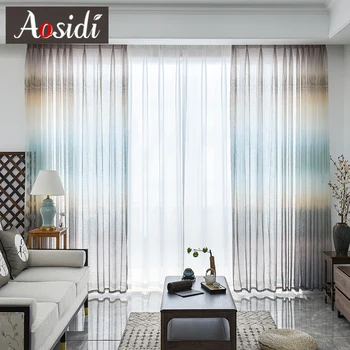 AOSIDI Modern Dream Color linen Tulle Curtains For Living Room Bedroom Window Rainbow Gradient Striped Sheer Curtains Drapes 3D
AOSIDI Modern Dream Color linen Tulle Curtains For Living Room Bedroom Window Rainbow Gradient Striped Sheer Curtains Drapes 3D