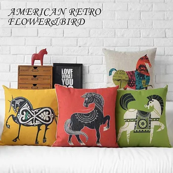 Creative Retro European pillow ,Colored horse Pillow cushion ,Linen pillowcase,sofa cushions home decorative Pillows
Creative Retro European pillow ,Colored horse Pillow cushion ,Linen pillowcase,sofa cushions home decorative Pillows