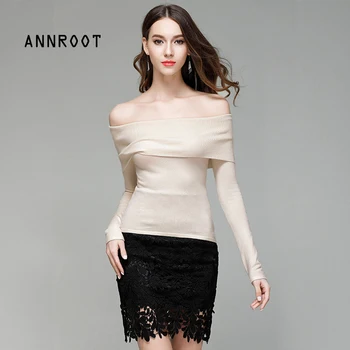 ANNROOT Autumn and Winter Basic Women Sweater slit neckline Strapless Sweater Sexy Sweater Off Shoulder Pullover Sweaters
ANNROOT Autumn and Winter Basic Women Sweater slit neckline Strapless Sweater Sexy Sweater Off Shoulder Pullover Sweaters