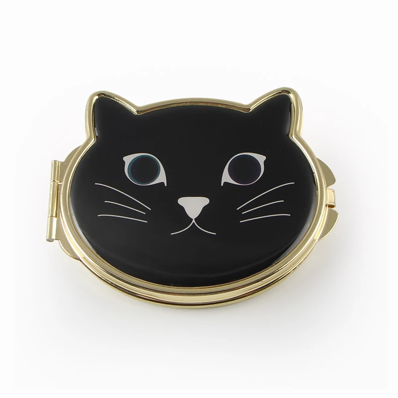 Two-colors Eyes Black Cat Face Pocket Mirror Gold Metal Double Side Makeup Mirror for Personalized Friend Birthday Gift
Two-colors Eyes Black Cat Face Pocket Mirror Gold Metal Double Side Makeup Mirror for Personalized Friend Birthday Gift