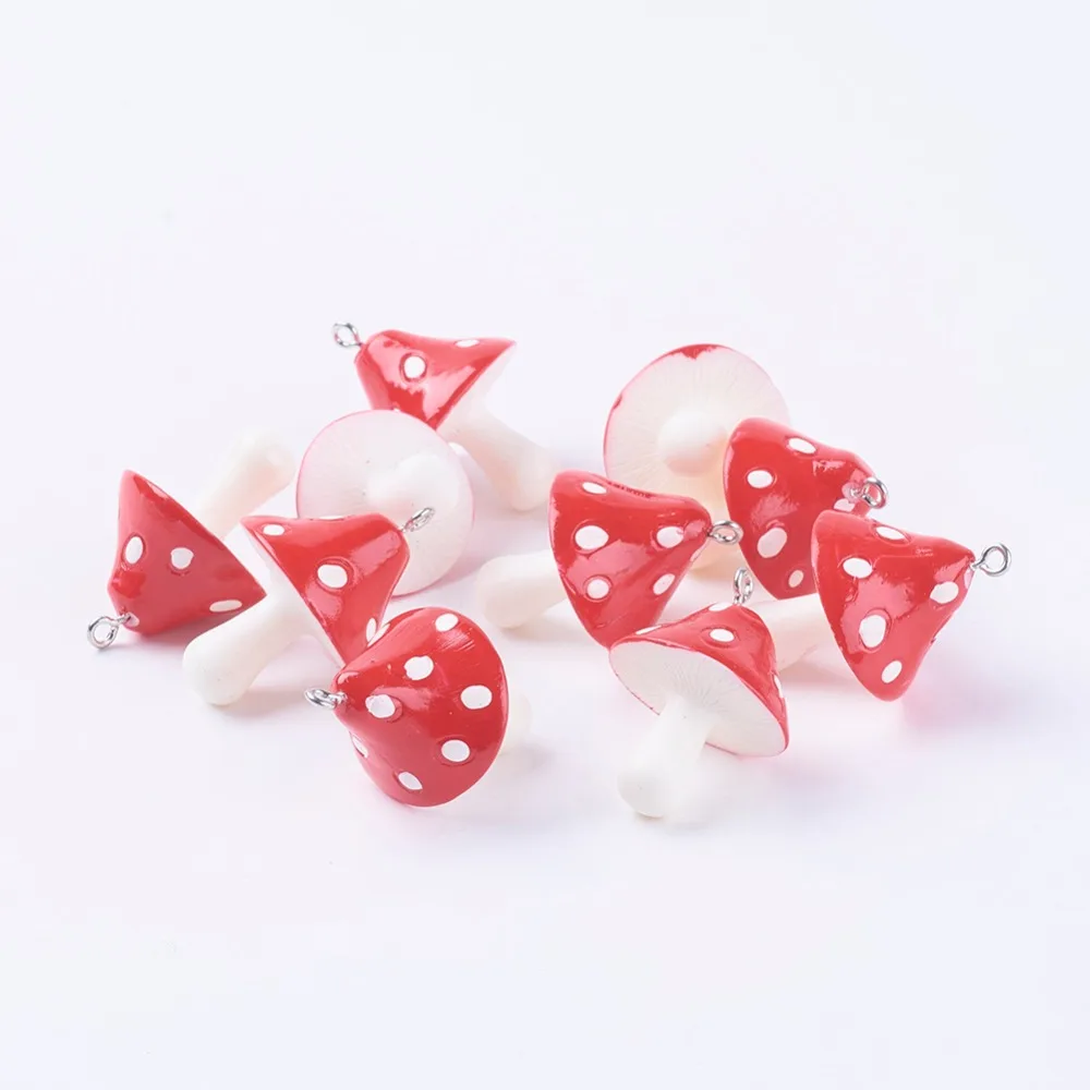 100pcs Resin Pendants Red Mushroom for Jewelry Making DIY, 34x22x22mm, Hole: 2mm
100pcs Resin Pendants Red Mushroom for Jewelry Making DIY, 34x22x22mm, Hole: 2mm