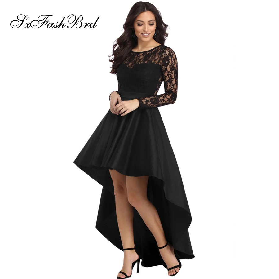 Prom Elegant Dress O Neck Long Sleeves High Low Formal Party Women Long Evening Dresses Vestido De Festa Longo
Prom Elegant Dress O Neck Long Sleeves High Low Formal Party Women Long Evening Dresses Vestido De Festa Longo