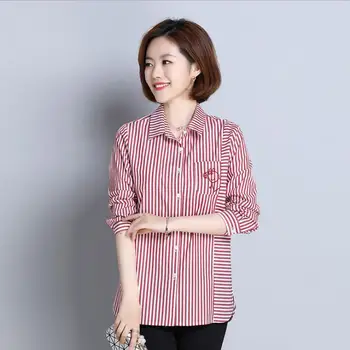 New autumn dress Pure Cotton Long Sleeve Striped shirt, slim middle-aged women's shirt, fashionable leisure mom's top1886#
New autumn dress Pure Cotton Long Sleeve Striped shirt, slim middle-aged women's shirt, fashionable leisure mom's top1886#