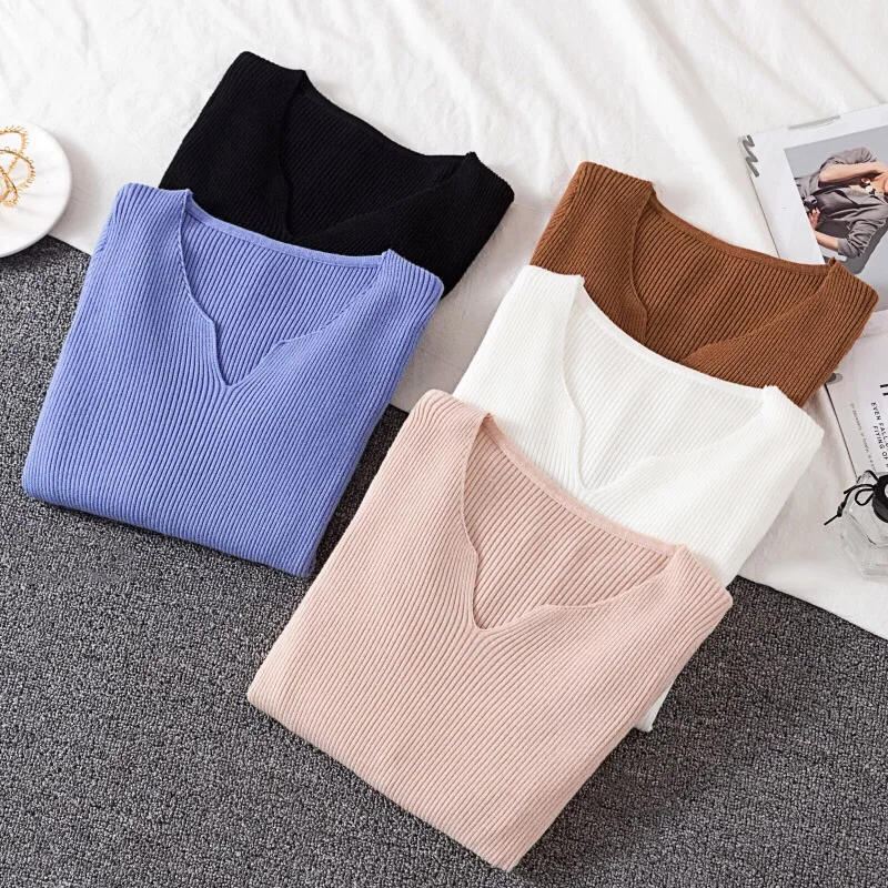 Autumn V Neck New Pullover Sweater Women Tops Knitted Long Sleeve Basic Sweaters Slim Pull Femme Hiver White Black
Autumn V Neck New Pullover Sweater Women Tops Knitted Long Sleeve Basic Sweaters Slim Pull Femme Hiver White Black