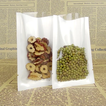 

DHL 7*10cm Hot Sale Open Top Retail Poly White and Clear Vacuum Pouch For Coffee Bean Storage Heat Sealing Package Packing Bags