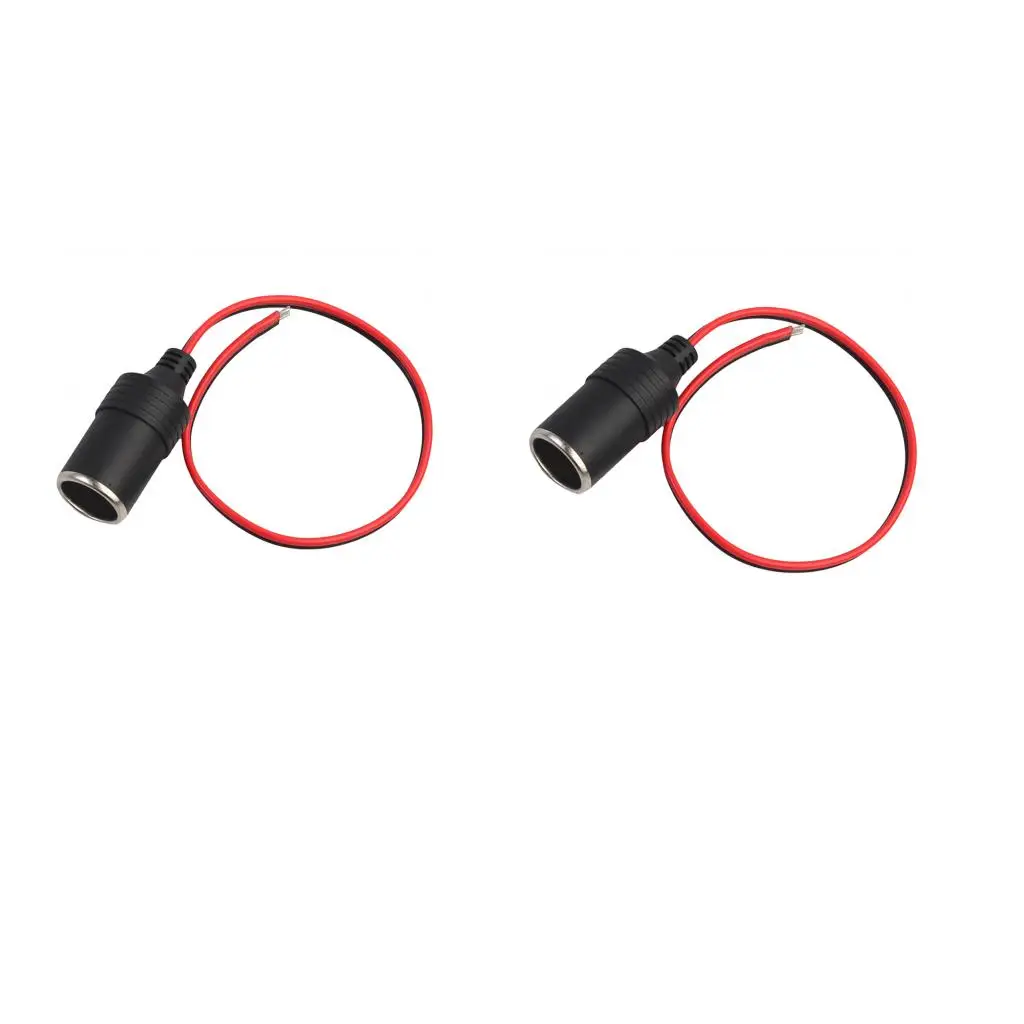 2Pieces Cigarette Lighter Extension Cord Cable Heavy Duty 1feet 12V/24V Car Charger with Cigarette Lighter Socket, 10A