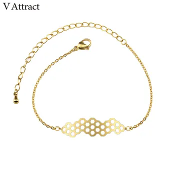 V Attract 10pcs Boho Jewelry Gold Filled Adjustable Chain Bracciali Donna Hexagon Honeycomb Warp Charm Bracelet & Bangle B032 
V Attract 10pcs Boho Jewelry Gold Filled Adjustable Chain Bracciali Donna Hexagon Honeycomb Warp Charm Bracelet & Bangle B032