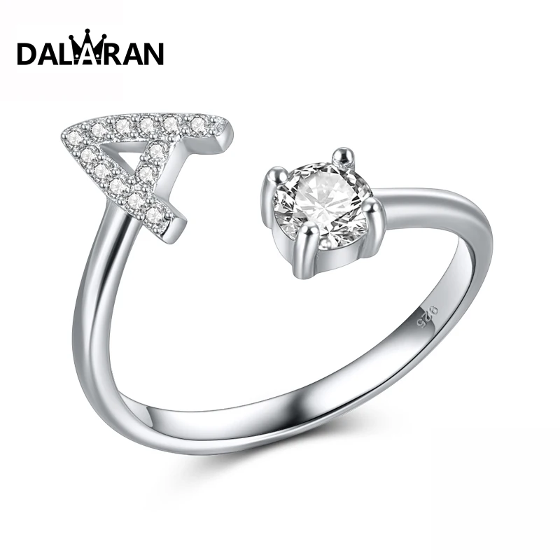 DALARAN 925 Sterling Silver Rings Adjustable Letter Free Size Charm For Women Wedding Engagement Fashion Ring Jewelry Gift
DALARAN 925 Sterling Silver Rings Adjustable Letter Free Size Charm For Women Wedding Engagement Fashion Ring Jewelry Gift