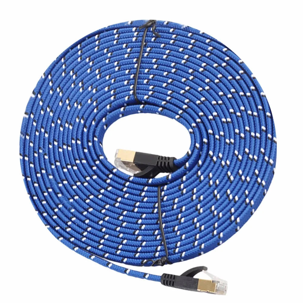 5/8/10/15/20m Gold Plated CAT7 Ethernet Ultra Flat Patch Cable for Modem Router LAN Network, Built with Shielded RJ45 Connector
5/8/10/15/20m Gold Plated CAT7 Ethernet Ultra Flat Patch Cable for Modem Router LAN Network, Built with Shielded RJ45 Connector