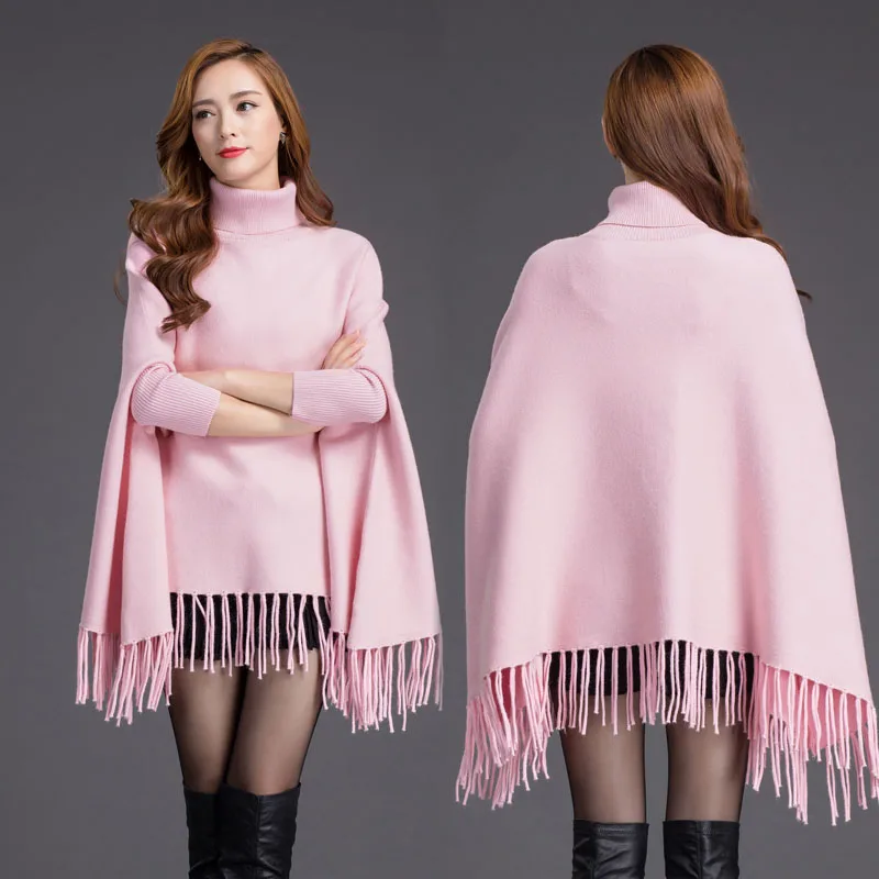 Euramerican Women Batwing Sleeve New Winter Solid Color Tassels Hem Style Cloak Cape Tops Knitted Poncho Sweater Coat Shawl
Euramerican Women Batwing Sleeve New Winter Solid Color Tassels Hem Style Cloak Cape Tops Knitted Poncho Sweater Coat Shawl