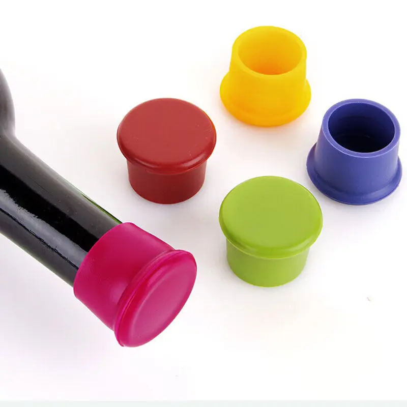 

1PC Practical Silicone Wine Beer Top Bottle Cap Stopper Drink Saver Sealer Reusable Silicone Red Wine Bottle Cover Plug Bar Tool