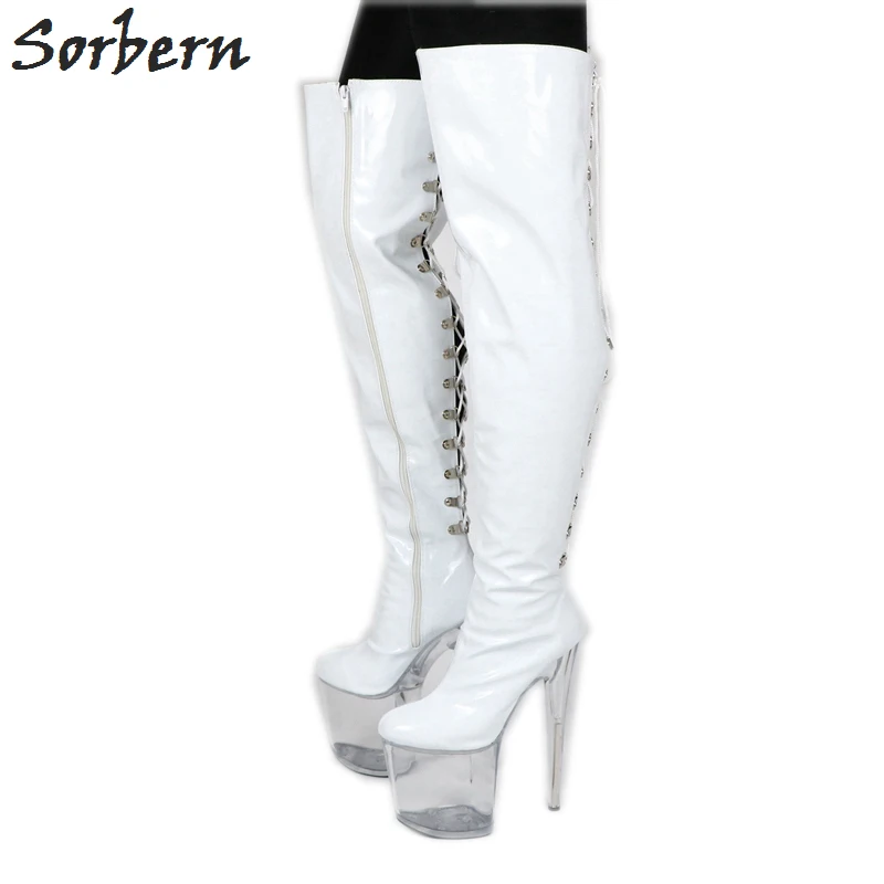 Sorbern Lace Up Back Custom Mid Thigh Long Boot Custom Colors White Over The Knee Women Boots 20Cm Perspex High Heels Pole Dance
Sorbern Lace Up Back Custom Mid Thigh Long Boot Custom Colors White Over The Knee Women Boots 20Cm Perspex High Heels Pole Dance
