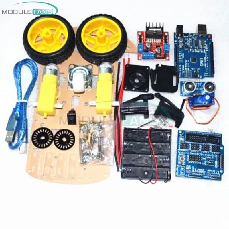 New Avoidance Tracking Motor Smart Robot Car Chassis Kit Speed Encoder Battery Box 2WD Ultrasonic module For Arduino Kit
New Avoidance Tracking Motor Smart Robot Car Chassis Kit Speed Encoder Battery Box 2WD Ultrasonic module For Arduino Kit