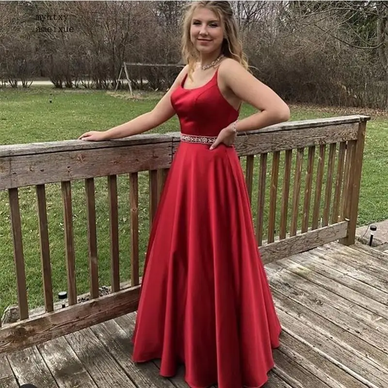 Full Length Evening Dress Scoop Neckline Spaghetti Straps Long Prom Dresses Beaded Burgundy Women Formal Evening Party Gown 2020
Full Length Evening Dress Scoop Neckline Spaghetti Straps Long Prom Dresses Beaded Burgundy Women Formal Evening Party Gown 2020