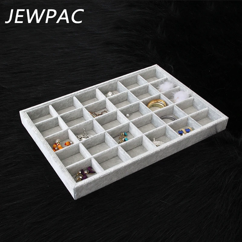 JEWPAC Новый Серый 30 решетчатый лоток для ювелирных изделий с серыми серьги из